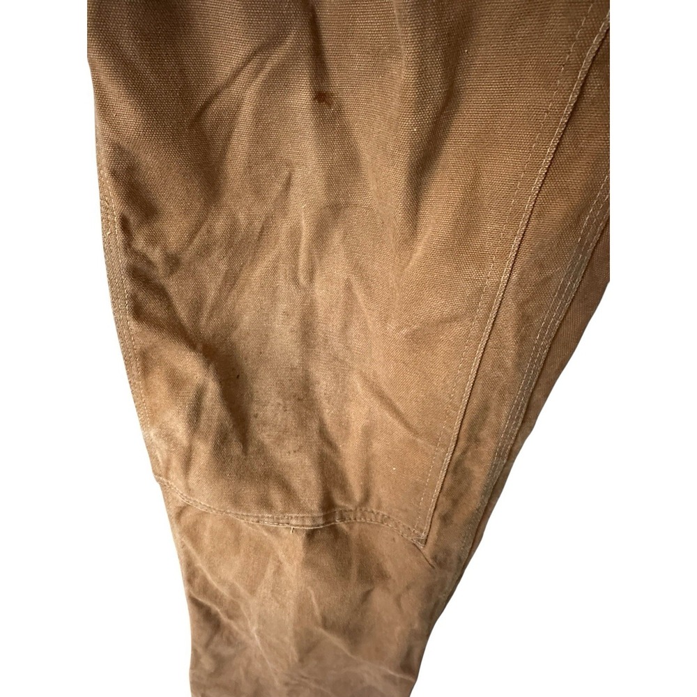 CARHARTT Men's 38x31 Brown Canvas Double Knee Carpenter Pants Stained - Picture 4 of 13
